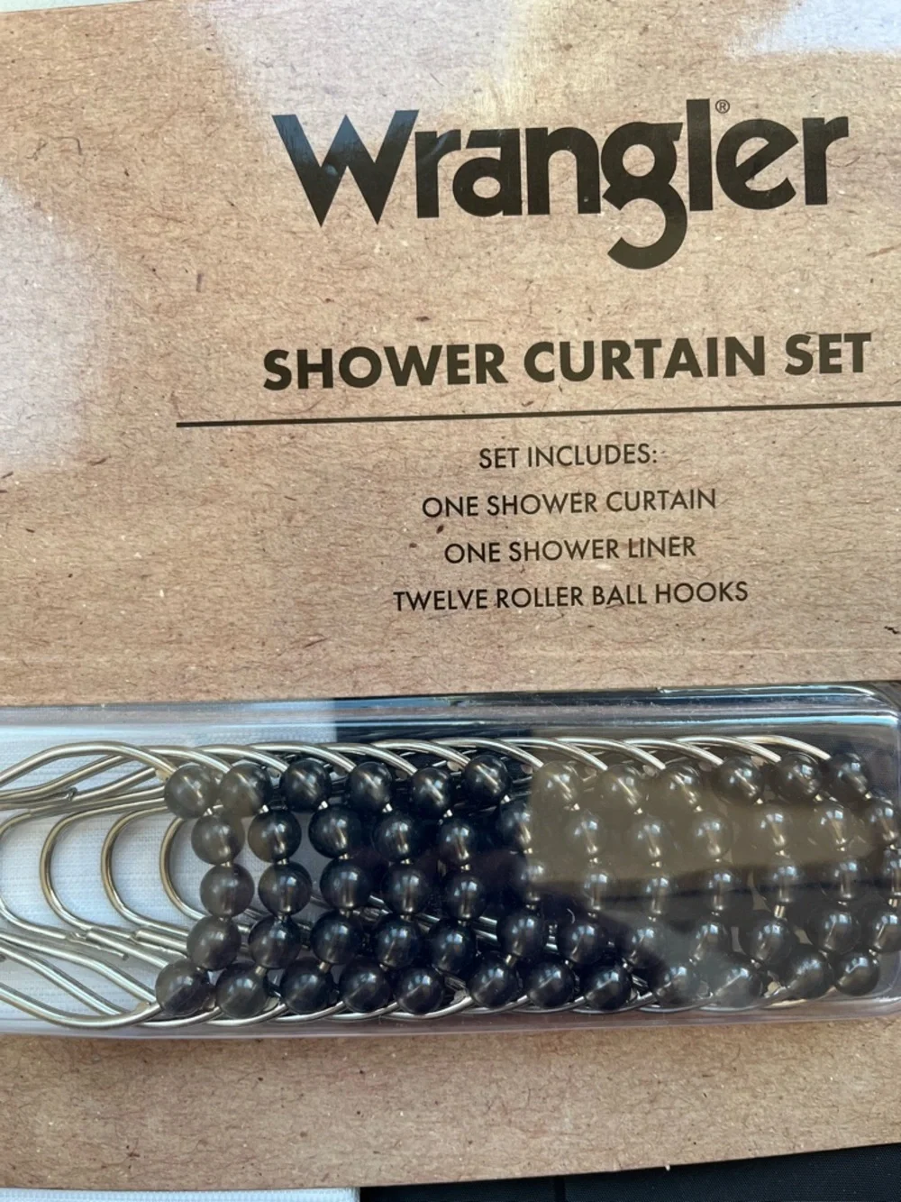 Wrangler Black & White Shower Curtain Set
